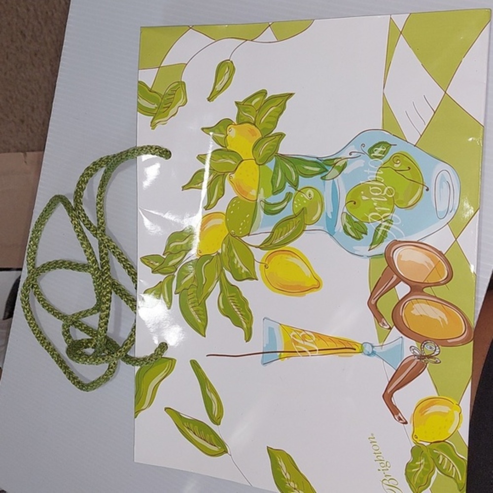 Brighton Gift Bag .Yellow Lemons Bright and Fun .